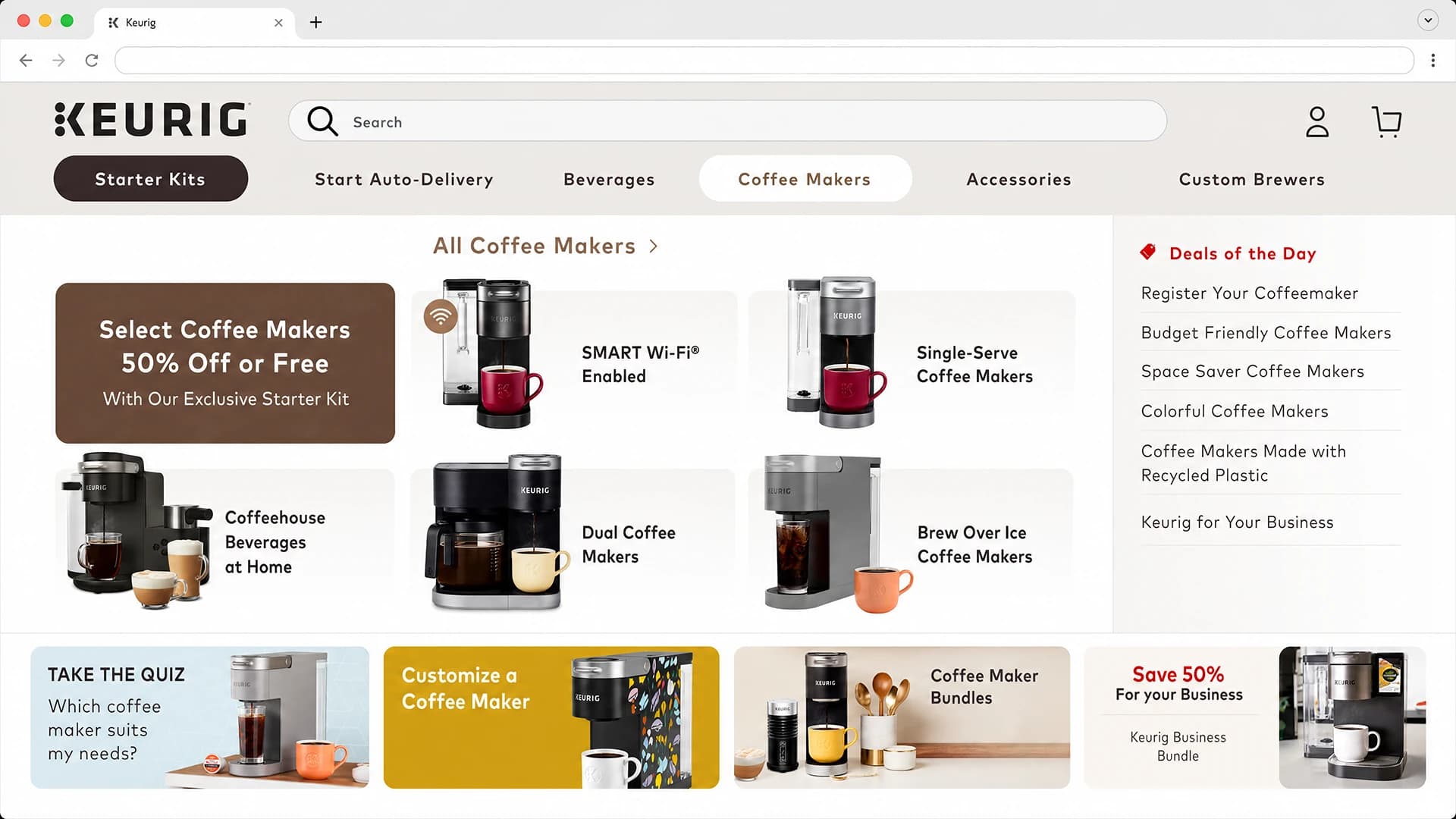 Initial Keurig navigation concept incorporating category imagery.