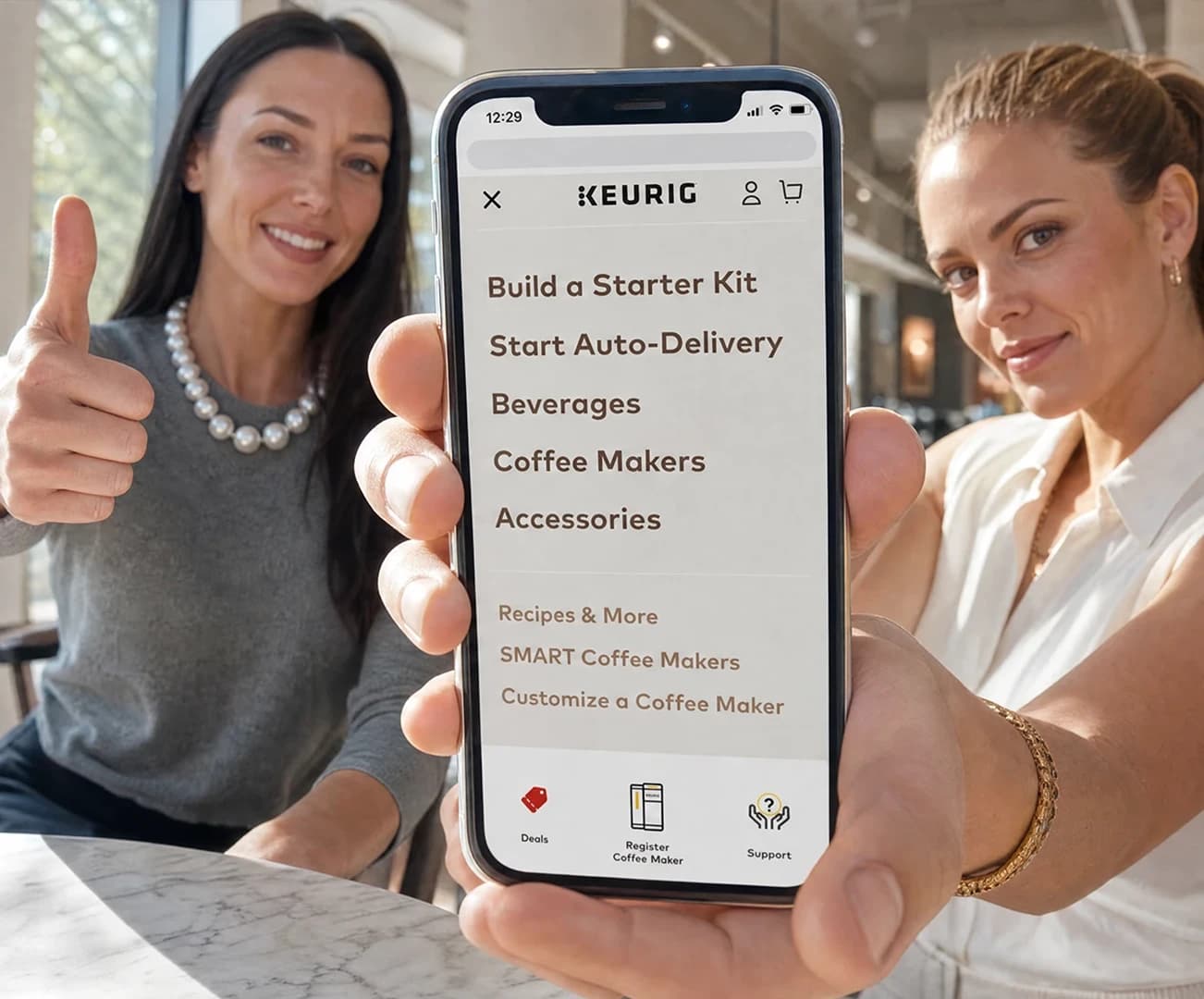 Final Keurig mobile navigation design.